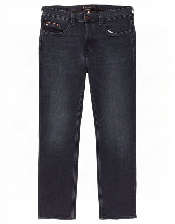 Tommy Hilfiger Masculino Denton Straight Jeans W36 L30 Azul Marinho Algodão