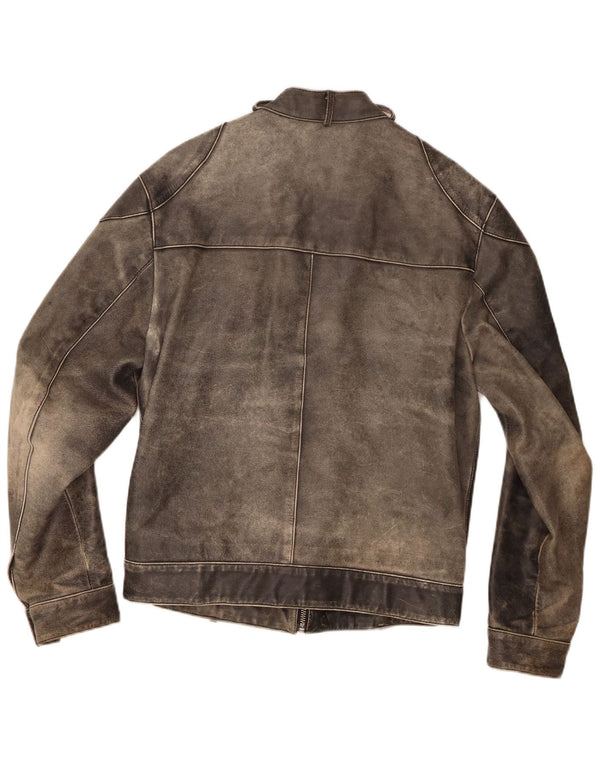 Jaqueta masculina de couro Racer Conbipel IT 48 cinza médio