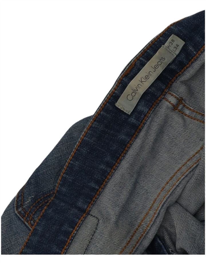 Calvin Klein Masculino Slim Jeans W38 L34 Azul Algodão