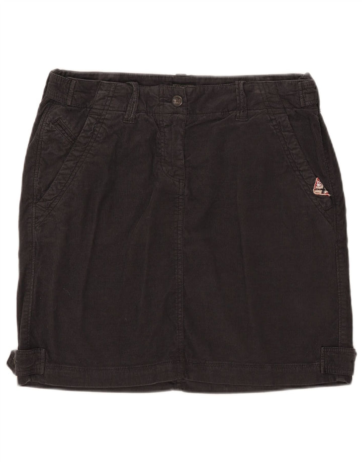 Saia feminina de veludo geográfico NAPAPIJRI IT 44 médio W32 algodão preto