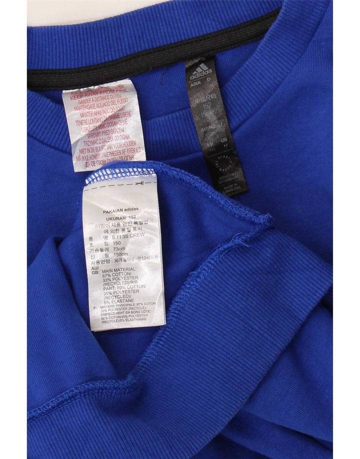 Camisola Adidas Menino Jumper 11-12 Anos Azul Algodão