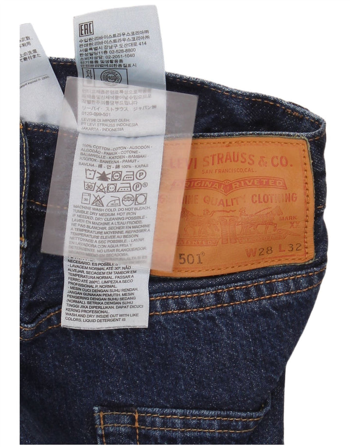 Levi's Masculino 501 Straight Jeans W28 L32 Azul Algodão