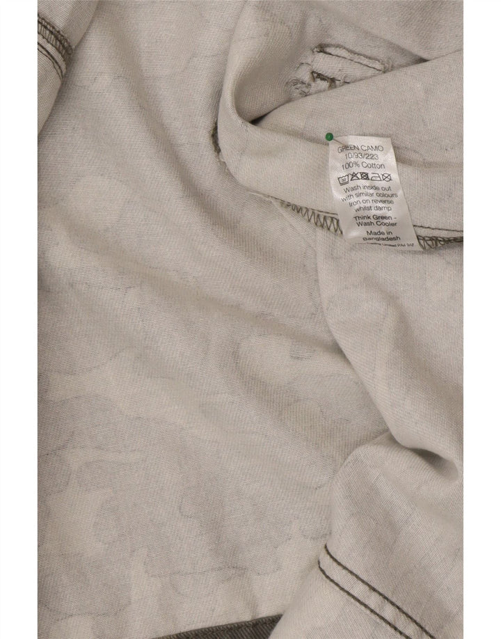 Jaqueta militar feminina M&Co UK 12 algodão camuflado verde médio