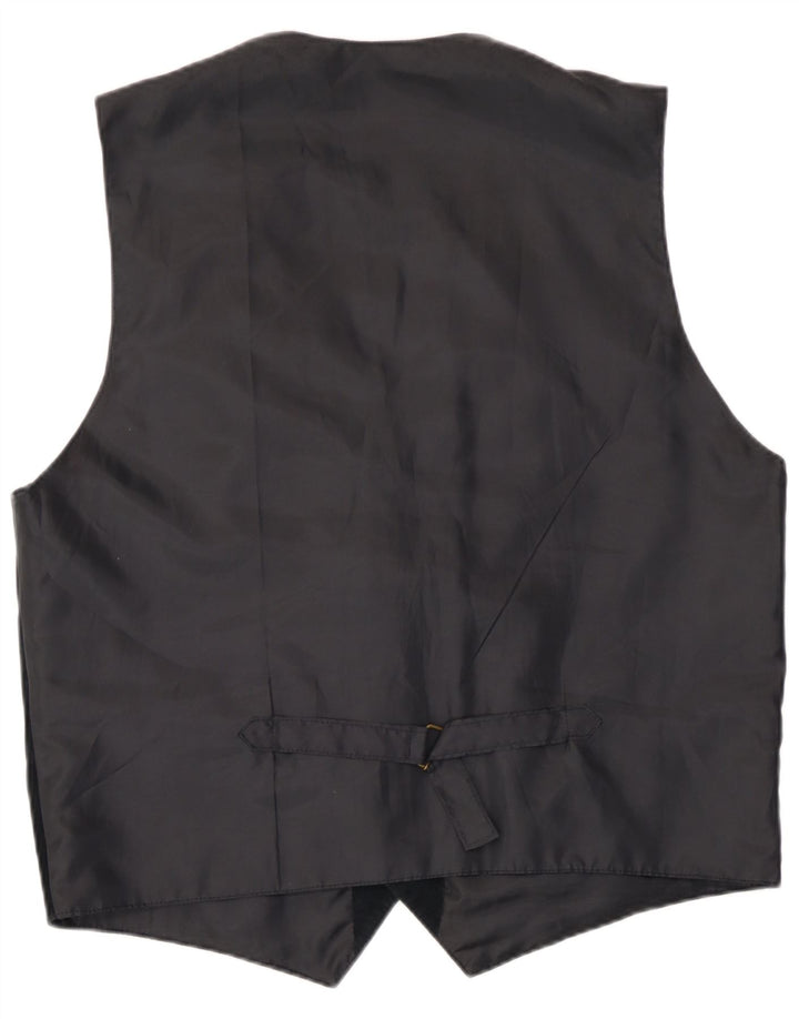 Colete masculino vintage de camurça grande couro preto