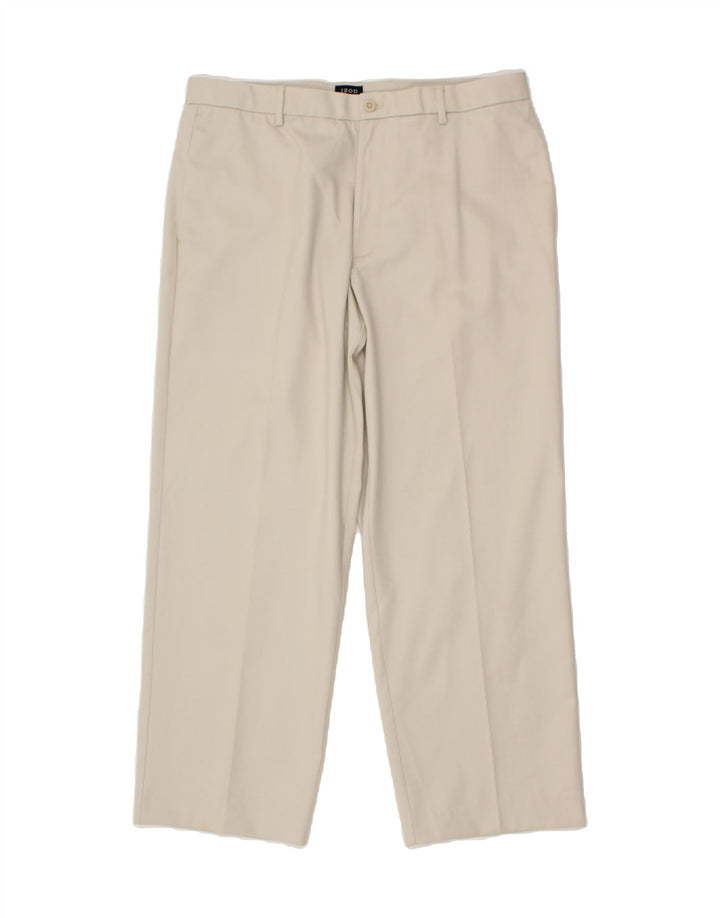 IZOD Mens Straight Chino Trousers W38 L32 Beige Cotton Vintage Izod and Second-Hand Izod from Messina Hembry 