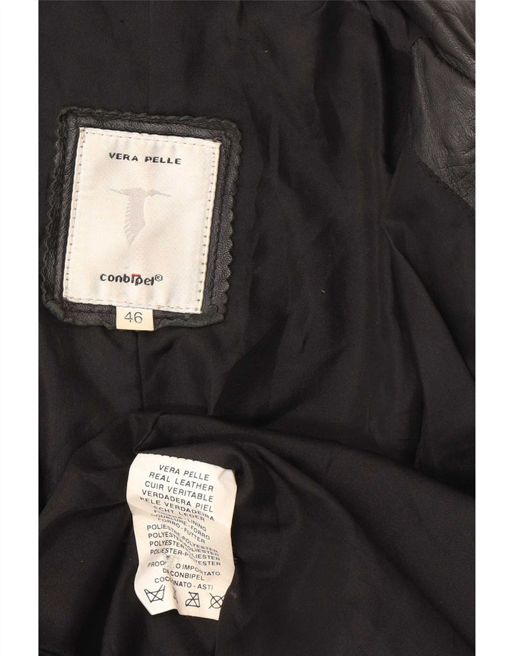 Casaco de couro masculino Conbipel IT 46 pequeno couro preto