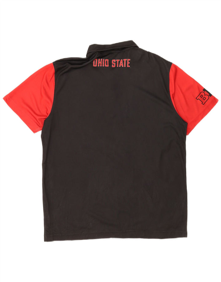 Camisa polo gráfica masculina Nike Ohio State Buckeyes grande bloco colorido preto