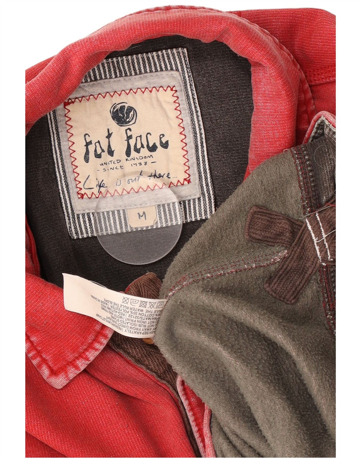 Fat Face Mens Polo Neck Moletom Jumper Médio Algodão Vermelho