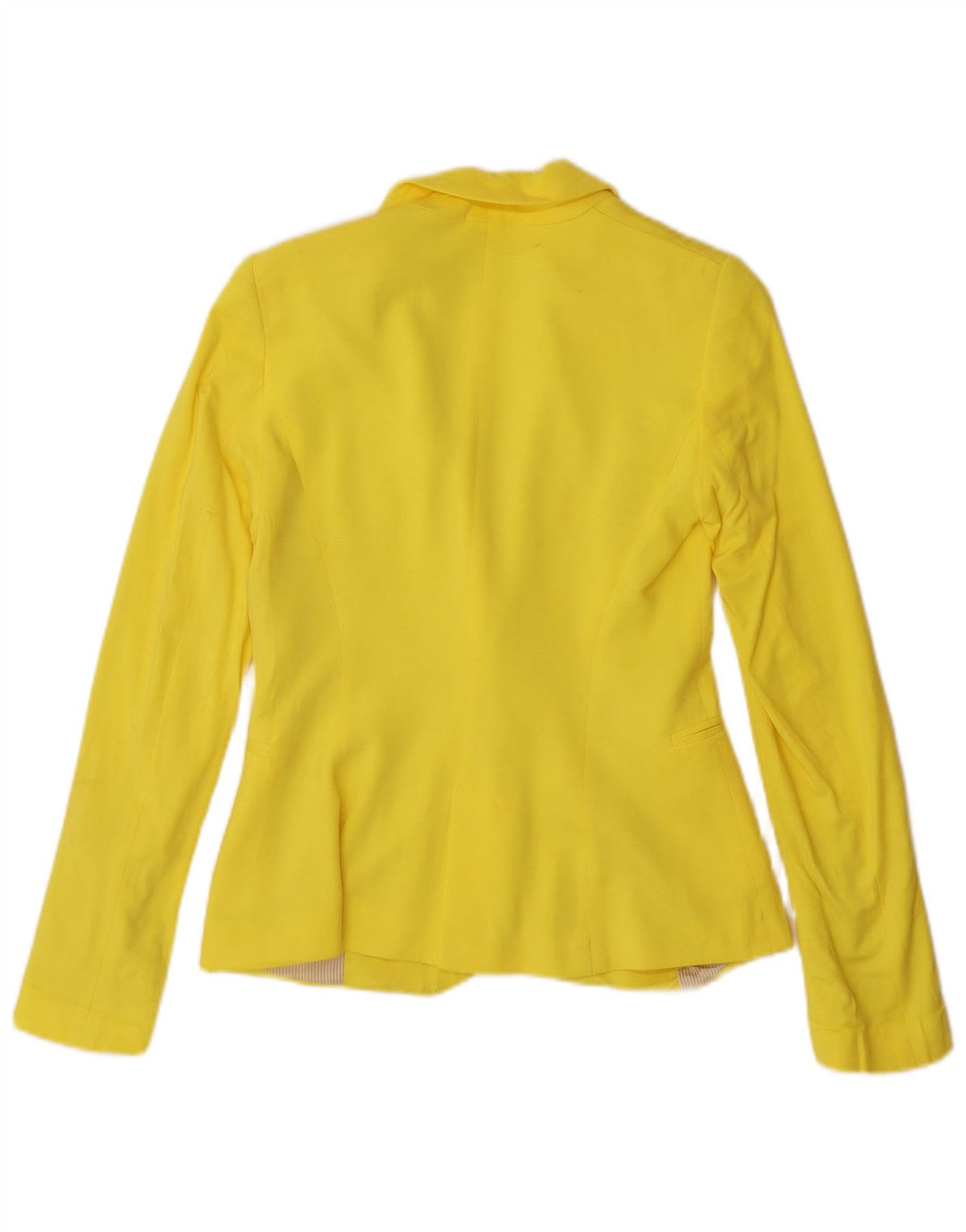 Jaqueta blazer feminina Zara com 1 botão UK 6 XS viscose amarela