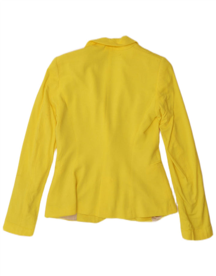 Jaqueta blazer feminina Zara com 1 botão UK 6 XS viscose amarela