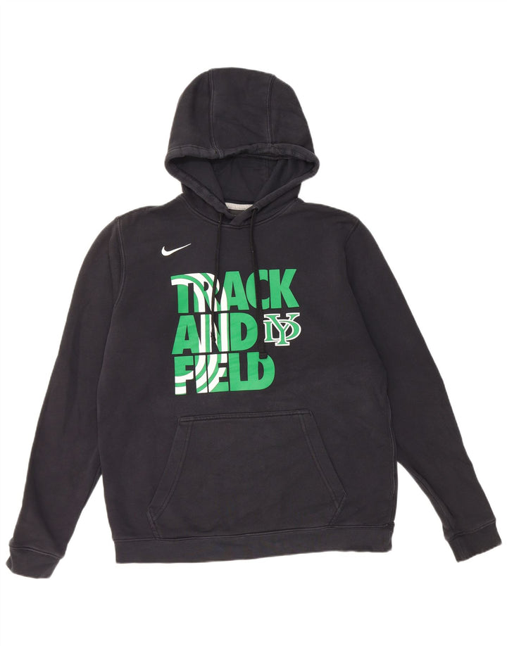 Nike masculino gráfico moletom com capuz médio algodão preto