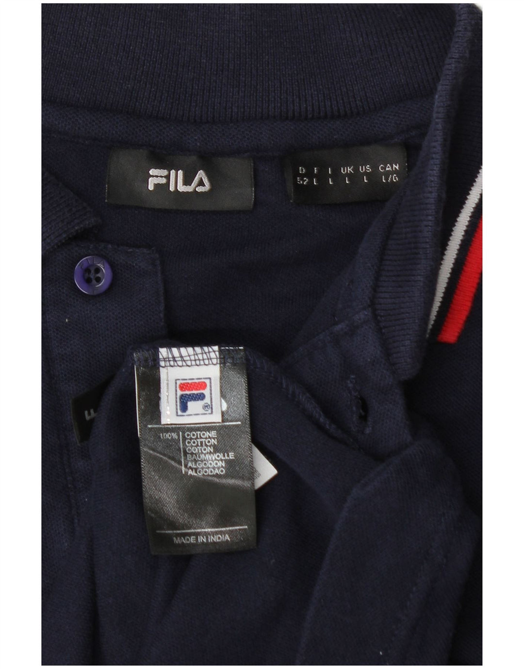 Camisa polo masculina FILA grande algodão azul marinho