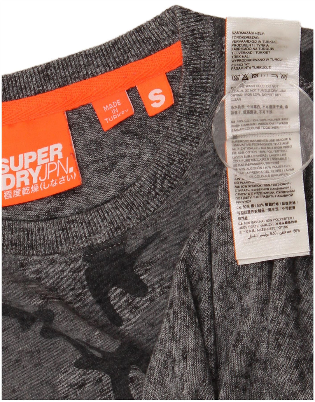 Camiseta masculina Superdry Top pequeno algodão camuflado cinza