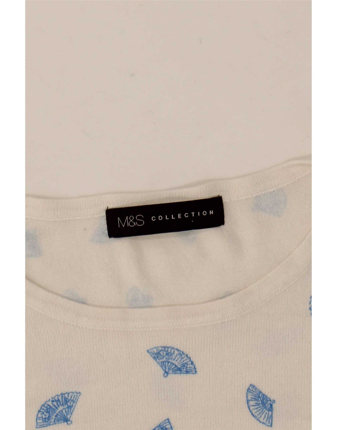 Suéter feminino Marks & Spencer com estampa abstrata e gola canoa Reino Unido 12 Medi