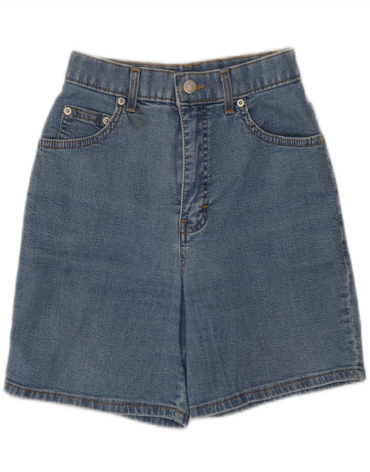 Shorts jeans feminino Marks & Spencer UK 8 pequeno W23 algodão azul