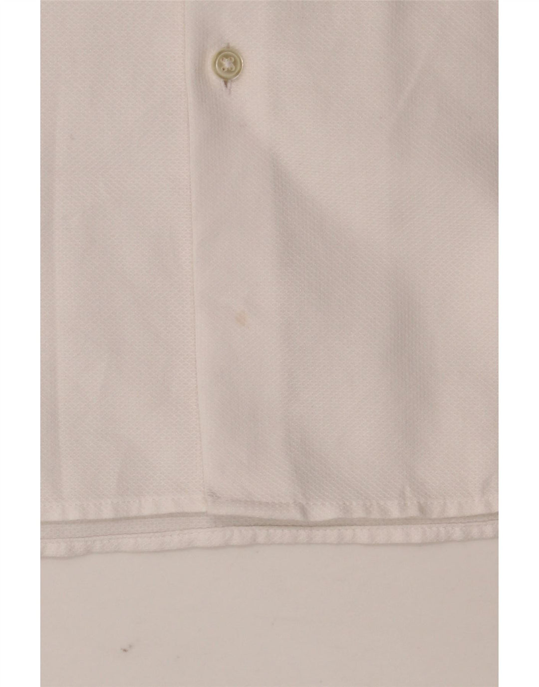 Camisa masculina ZARA de manga curta slim fit médio branco