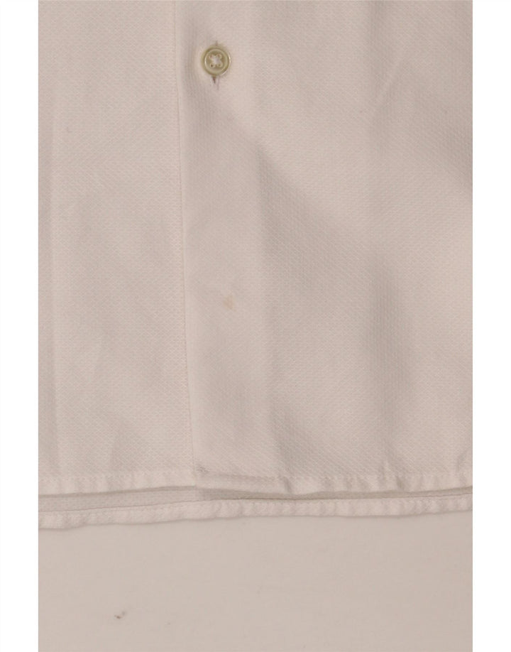 Camisa masculina ZARA de manga curta slim fit médio branco