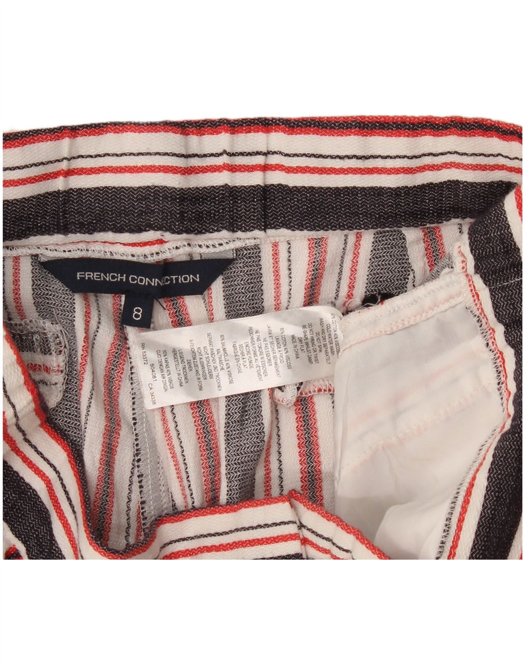 Shorts chino feminino French Connection UK 8 pequeno W28 listrado multicolorido