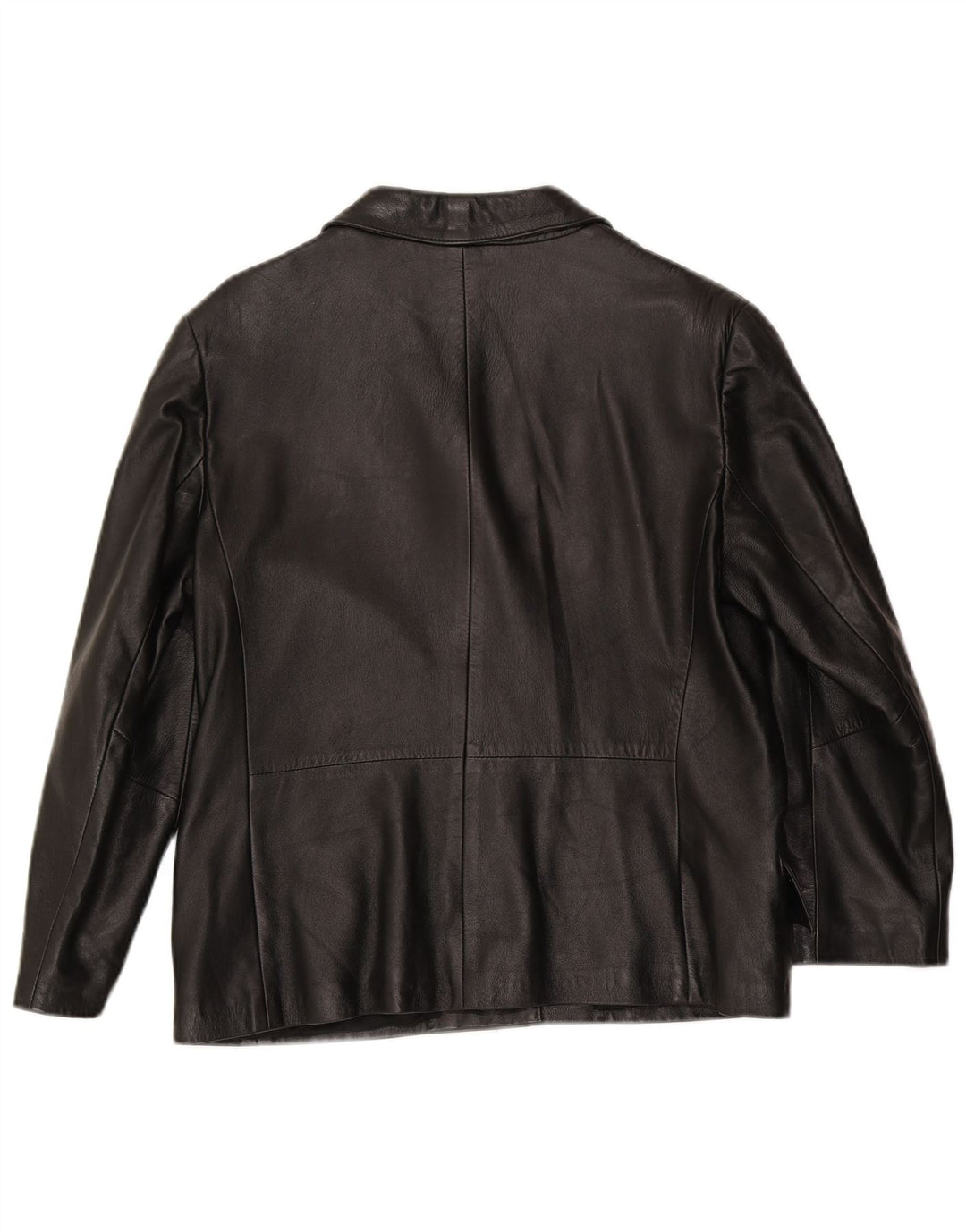 Jaqueta blazer de couro vintage feminina com 3 botões IT 48 XL couro preto