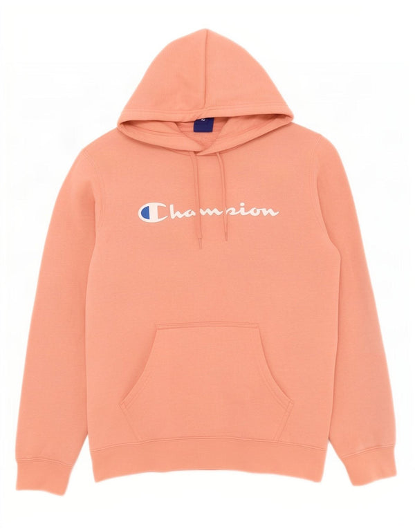 Jumper feminino com capuz gráfico Champion UK 14 algodão rosa médio
