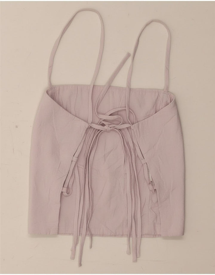 Zara Womens Crop Corset Top UK 8 Pequeno Modal Roxo