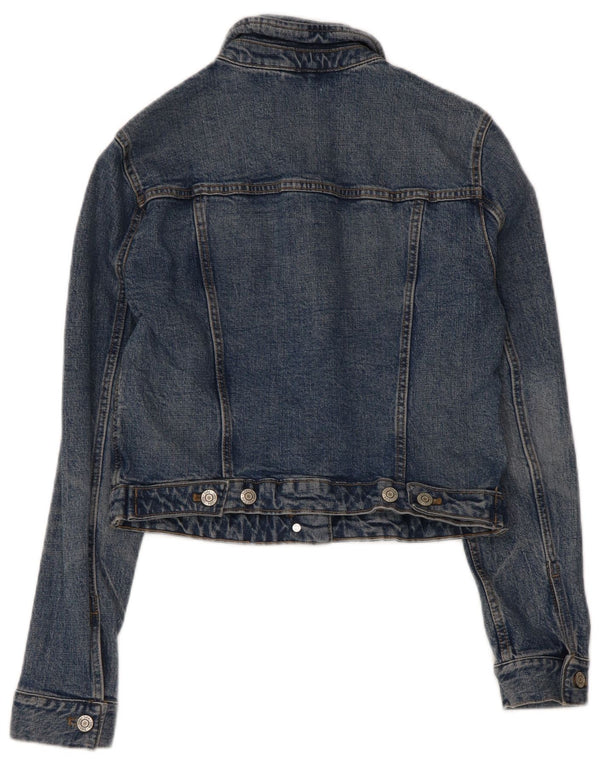 Jaqueta jeans feminina Zara UK 10 pequena azul