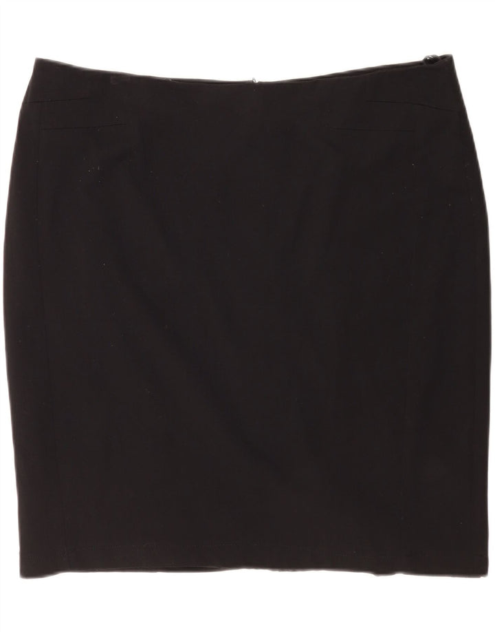 Saia lápis feminina Marks & Spencer Reino Unido 20 2XL W38 poliéster preto