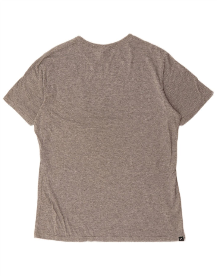 Camiseta masculina Rip Curl top pequeno algodão manchado cinza