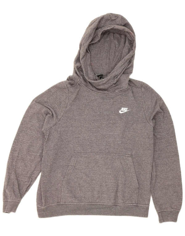 Nike Womens Hoodie Jumper UK 14 Médio Cinza Algodão