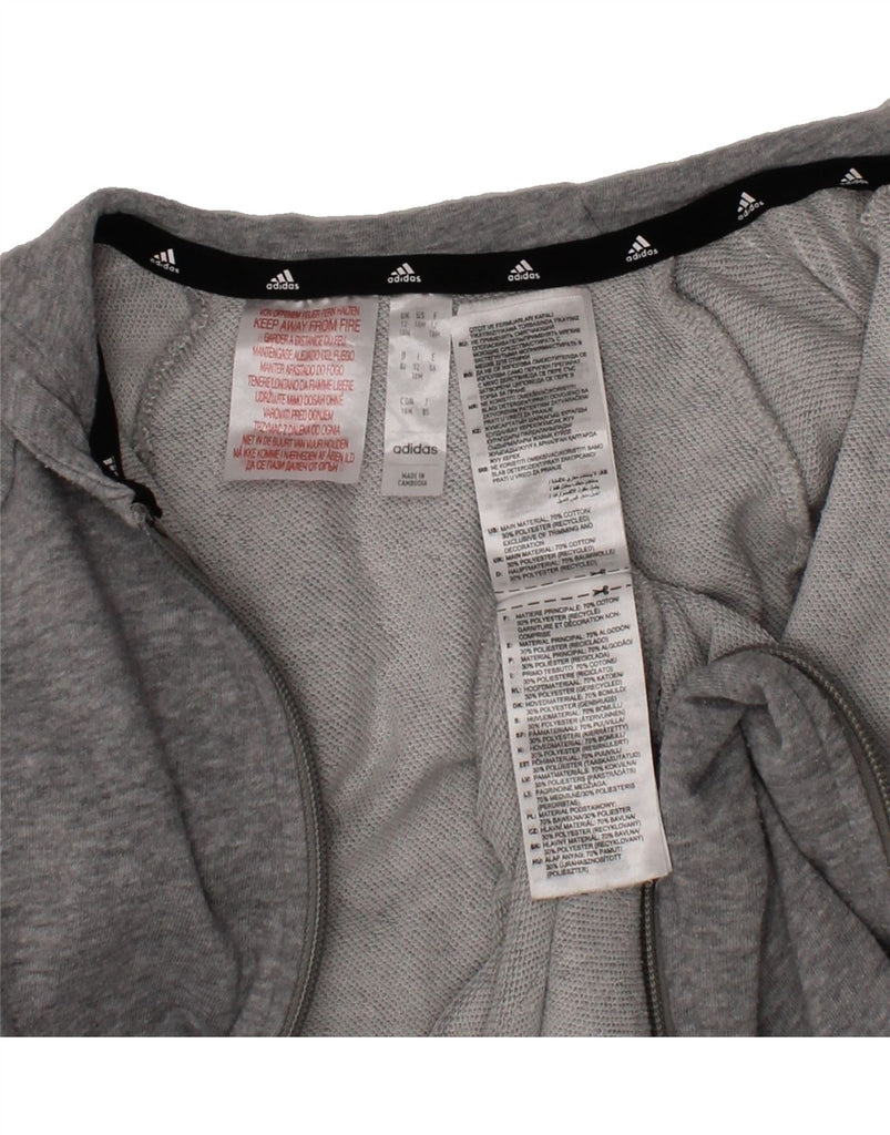 ADIDAS Baby Boys Hooded Long Sleeve Jumpsuit 12-18 Months Grey Cotton Vintage Adidas and Second-Hand Adidas from Messina Hembry 