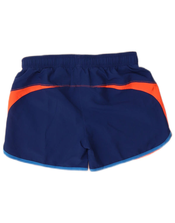Shorts esportivos femininos Under Armour UK 10 pequeno bloco colorido azul