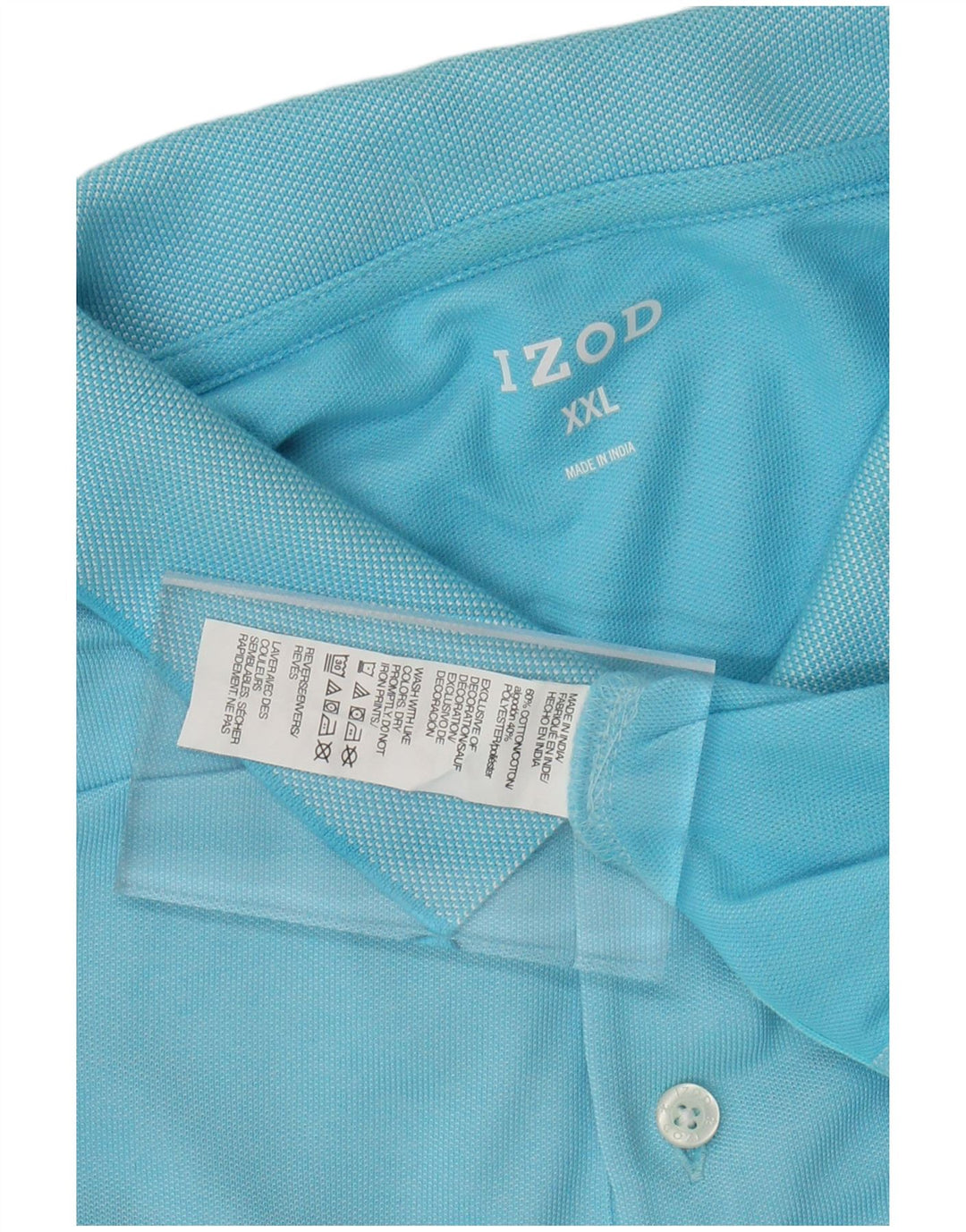Camisa polo masculina IZOD 2XL algodão azul