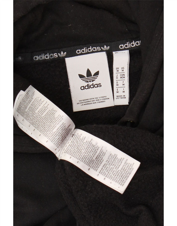 ADIDAS Mens Hoodie Jumper Médio Algodão Preto