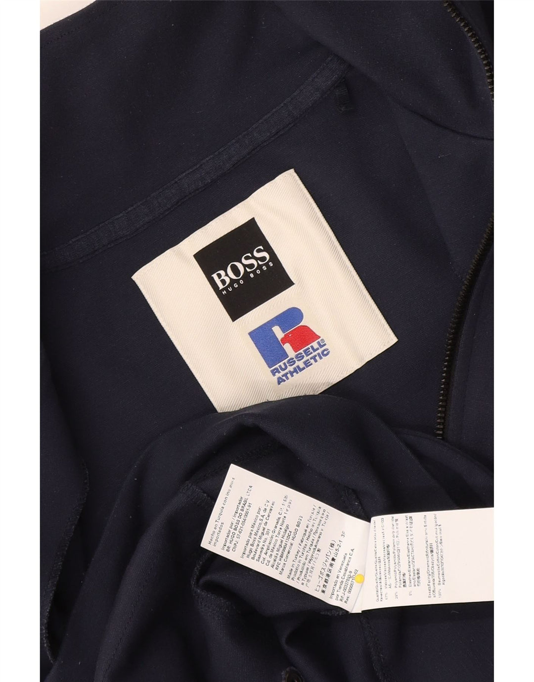 Hugo Boss Jaqueta masculina de agasalho médio azul marinho viscose