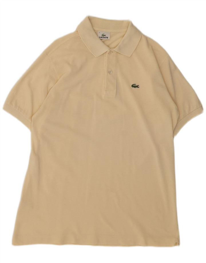 Camisa polo masculina Lacoste Regular Fit tamanho 4 médio amarelo algodão clássico