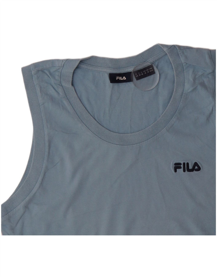 FILA Mens Colete Top Médio Algodão Azul