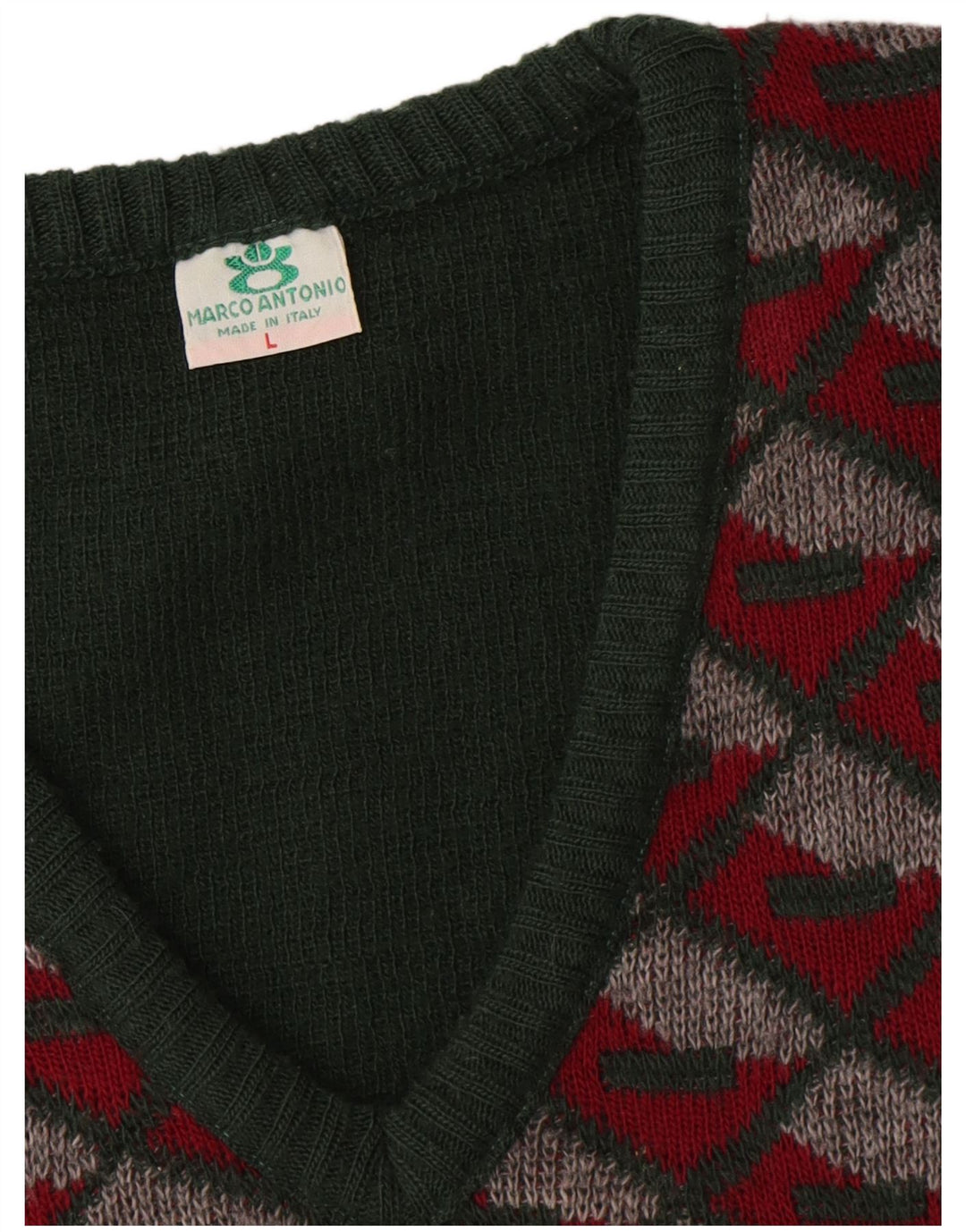Colete masculino vintage regata grande verde argyle/diamante poliacrílico