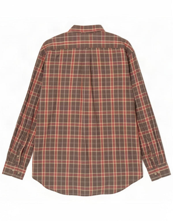 Camisa masculina vintage XL algodão xadrez cinza
