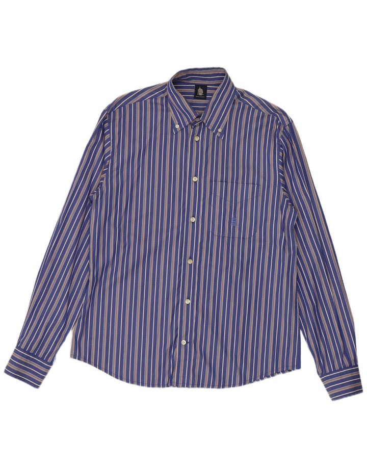 Camisa masculina Marina Yachting tamanho 41 grande listrada azul