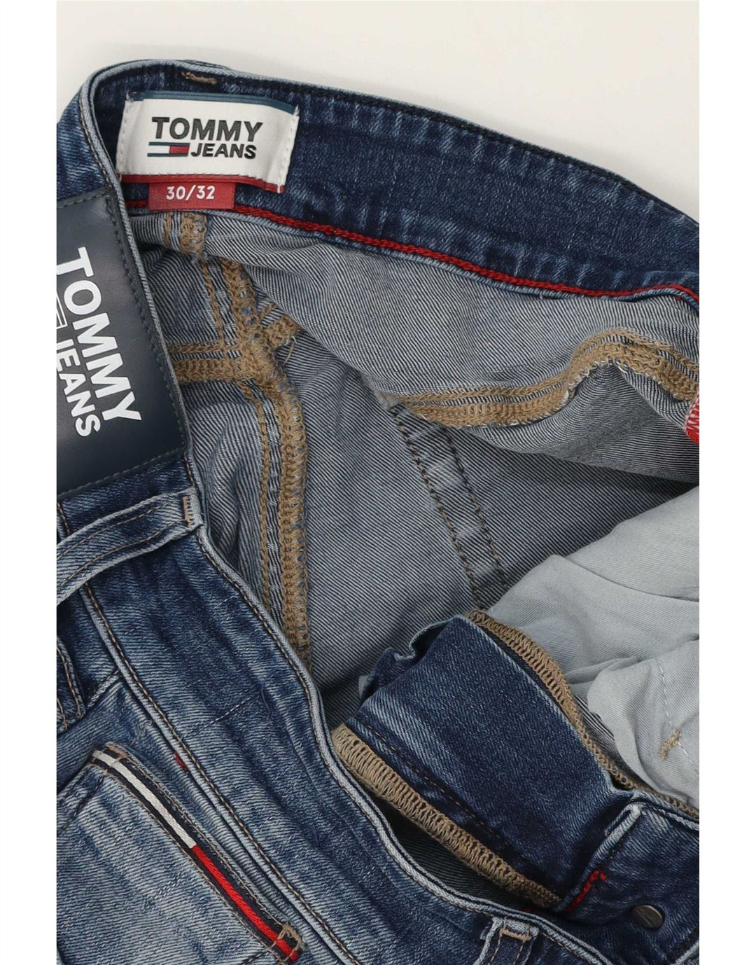 Tommy Hilfiger Masculino Slim Jeans W30 L28 Azul Algodão