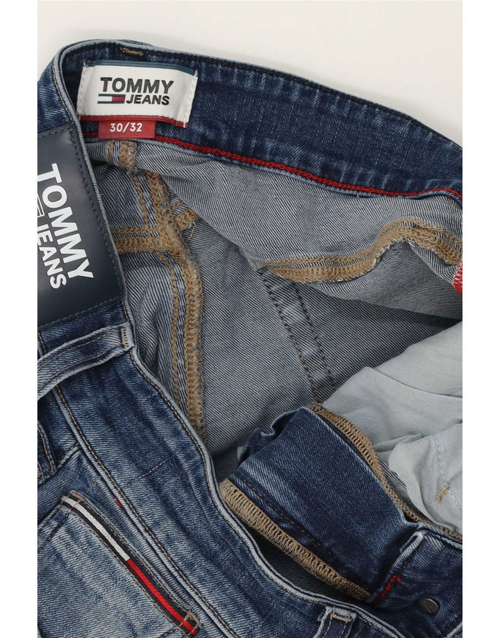 Tommy Hilfiger Masculino Slim Jeans W30 L28 Azul Algodão