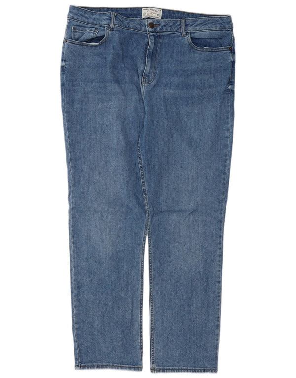 Calça jeans feminina FAT FACE Chesham Girlfriend Straight Reino Unido 16 Grande W36 L28 Azul