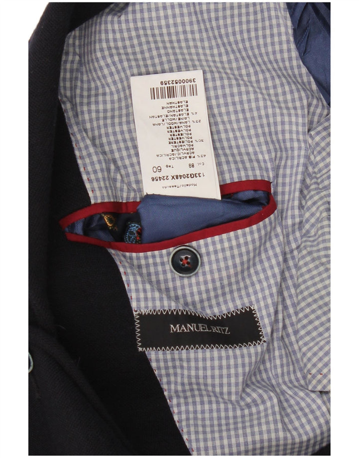 Jaqueta Blazer Masculina Manuel Ritz com 3 Botões IT 60 5XL Azul Marinho Acrílico