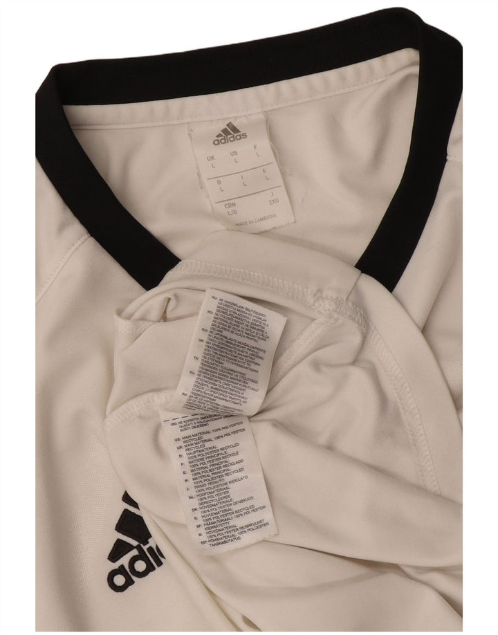 Adidas Camiseta Feminina Top Grande Branco Colorblock Poliéster