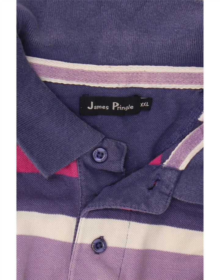 Camisa polo masculina James Pringle 2XL listrada roxa