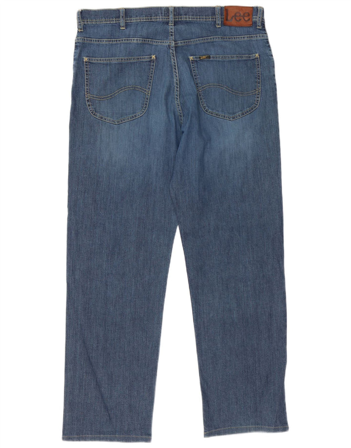 Lee Mens Brooklyn Straight Jeans W38 L31 Azul Algodão
