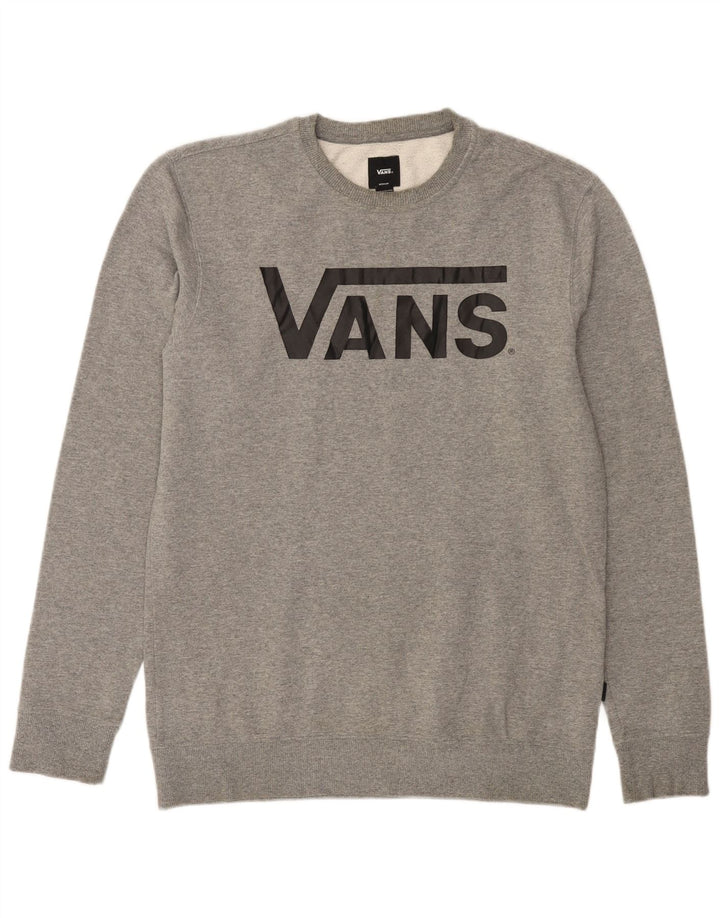 VANS Mens Graphic Sweatshirt Jumper Médio Algodão Cinza