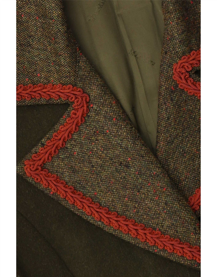 Sobretudo feminino vintage UK 14 médio verde clássico
