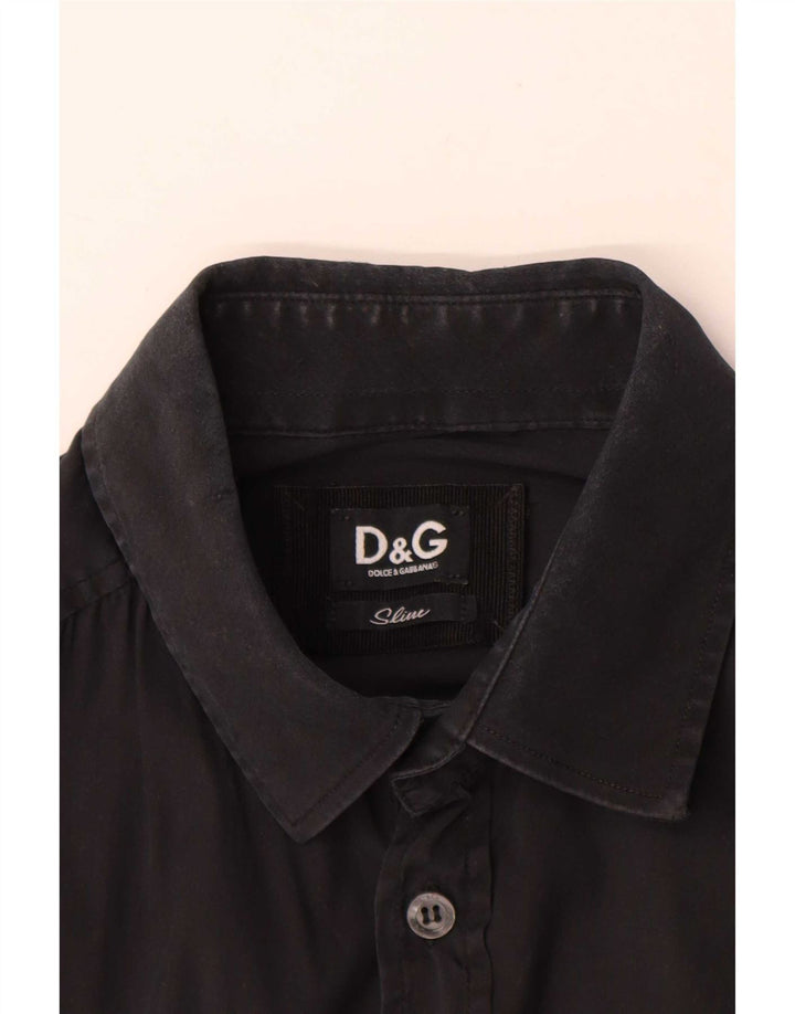 Dolce & Gabbana Mens Slim Fit Shirt Medium Black