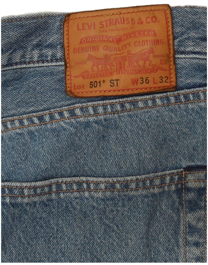 Levi's Masculino 501 Straight Jeans W36 L32 Azul Algodão